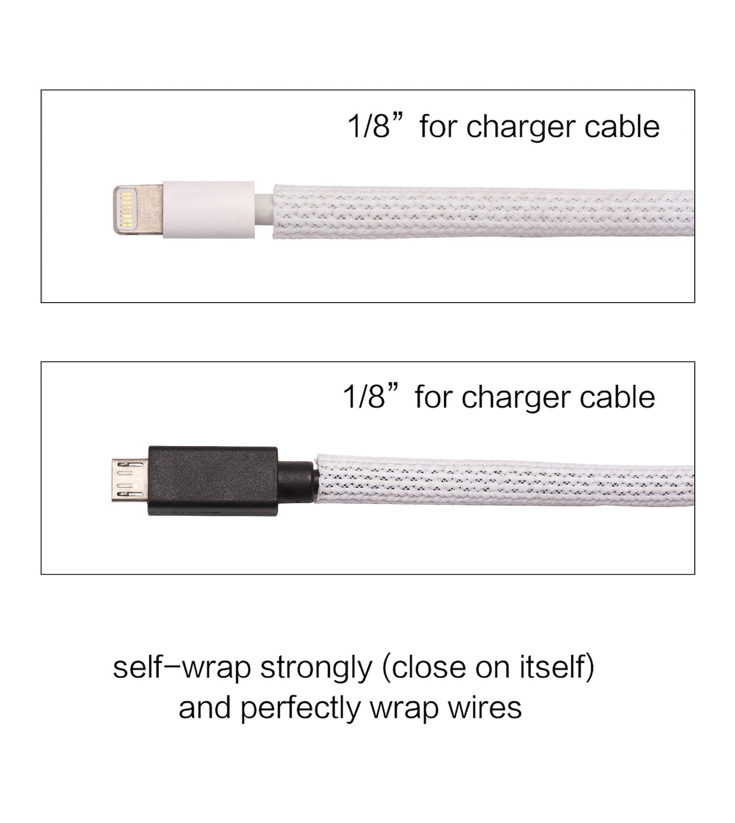 Alex Tech 25Ft - 1/8 Inch Cord Protector Wire Loom Tubing Cable Sleeve Split Sleeving For Usb Cable Power Cord Audio Video Cable
