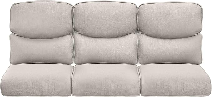 ACTREST Pop 22x25/22x24 Outdoor Cushions for Patio Couch Chairs Set of 3 - High Back Outside Seat Cushions for Lawn Wicker Dining Rocker Glider Loveseat 3-Seater Sectional Sofa - Beige/Smile