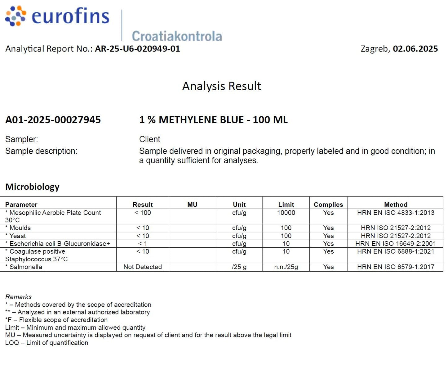 Methylene Blue 1% Solution 3.4 Fl Oz - 100 ml | Ultra High Purity | USP Pharma Grade Ingredients - Third-Party Tested | Formaldehyde Free | Glass Bottle | Heiltropfen®