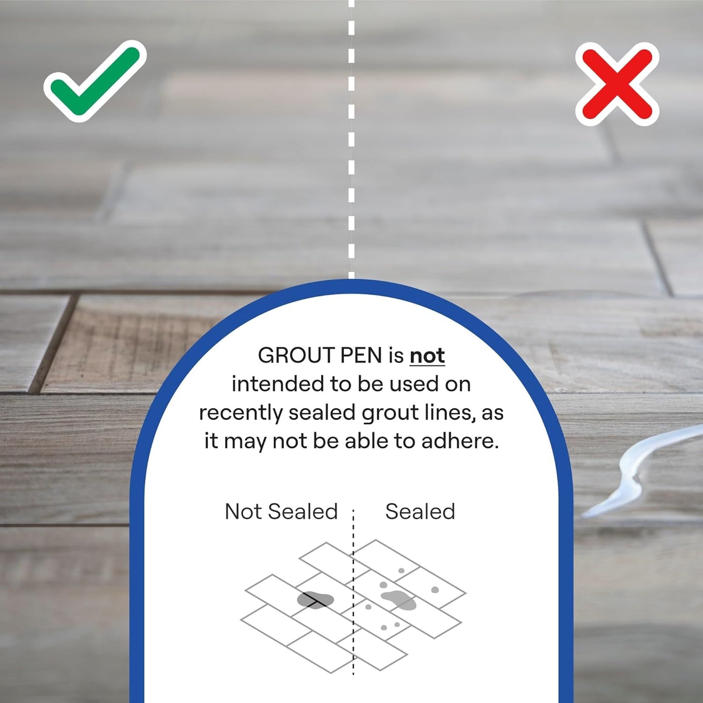 Grout Pen Cream Tile Paint Marker: Waterproof Grout Paint, Tile Grout Colorant and Sealer Pen - Narrow 5mm, 2 Pack with Extra Tips (7mL) - Cream