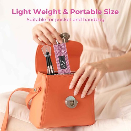 Lavinda Portable Nail Drill Electric File, 35000RPM Professional Rechargeable E-File Machine with Bits, Cordless Nail Drill Machine with Coreless Motor for Acrylic Nails, for Manicure Salon Home,Pink