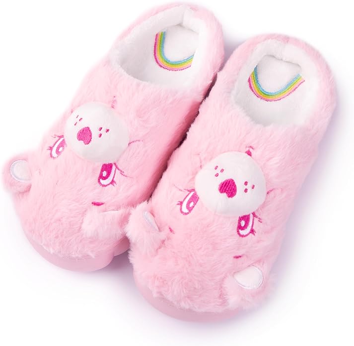 Care Bears Unisex-Adult Cozy Plush and Terry Memory Foam Indoor Outdoor Soled Slipper in Sizes S-XL