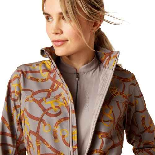 ARIAT Women's New Team Softshell Jacket, Zinc Bridle, Large