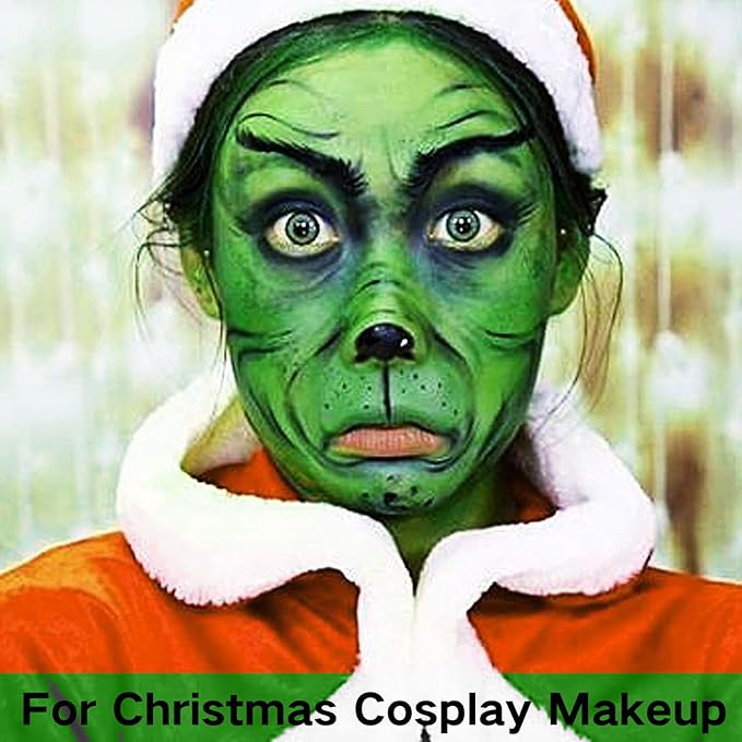 MEICOLY Green Face Body Paint Stick for Halloween SFX Cosplay Makeup,Witch Elphaba Green Face Paint, Camo Hulk Face Painting,Eye Black Stick,Waterproof Eye Black Baseball Softball Football Lacrosse