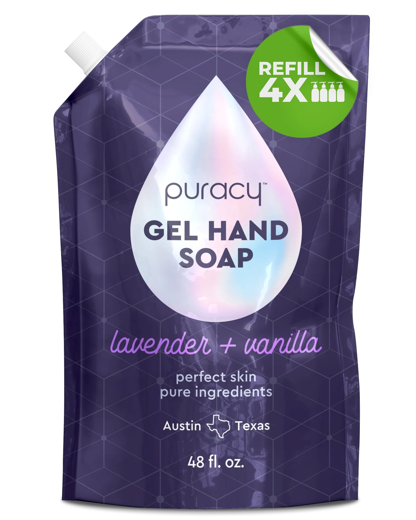 Puracy Organic Hand Soap, Professional Hand Washers We've All Become, Moisturizing Natural Gel Hand Wash Soap, Liquid Hand Soap Refills for Soft Skin (Refill Lavender & Vanilla, 48 Ounce)