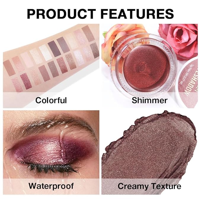 Single Cream Eye Shadow,Nude Brown Matte Natural Monochrome Eyeshadow Palette,Waterproof,Long Lasting Naturing-Looking,Vegan & Cruelty-Free,R04