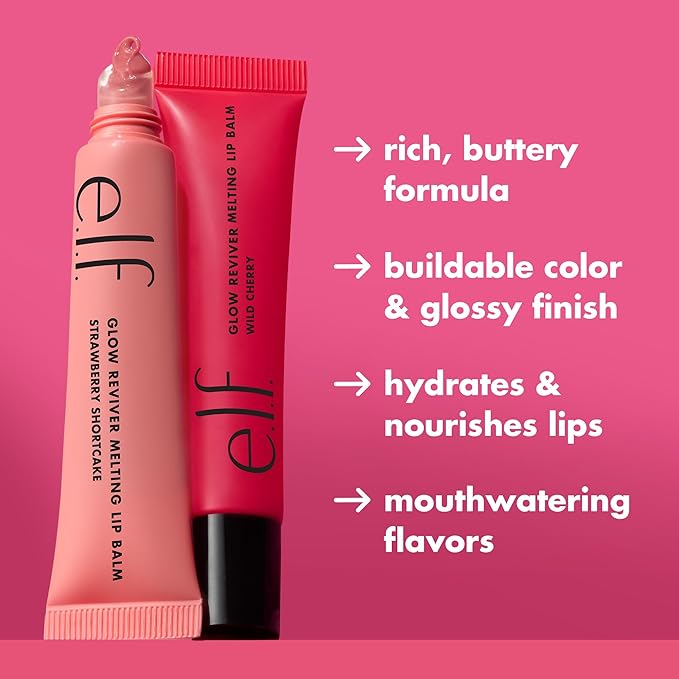 e.l.f. Glow Reviver Melting Lip Balm, Hydrating Tinted Lip Balm For A Glossy Finish & Soft, Supple Lips, Vegan & Cruelty-Free, Vanilla Soft Serve