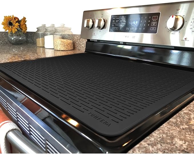 YUHFERA Stove Top Cover for Electric Stove - Silicone Stove Mat for Glass Top, Glass Cooktop Protector For Kitchen,Multi-f...