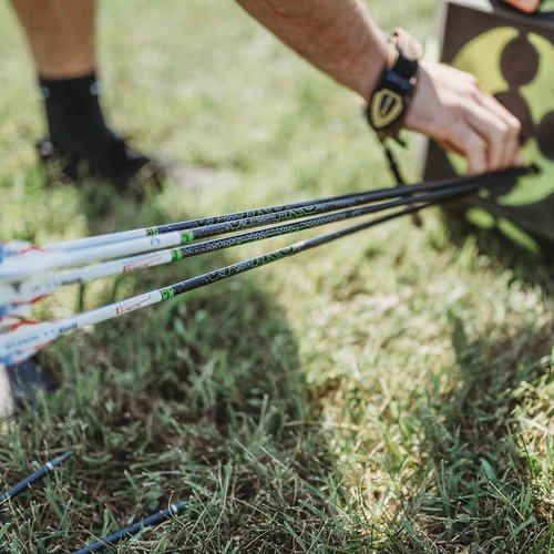 Victory Archery VF TKO 0.245" Standard Diameter Hunting Arrow (Spine: 300, 6 Pack Fletched, Straightness ± 0.003 - Gamer - Green)