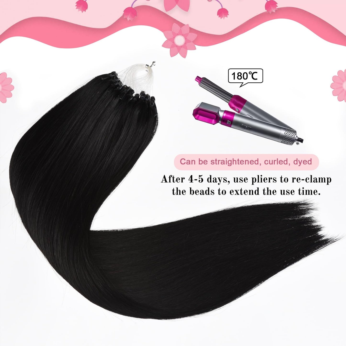 Kpvxxve Micro Link Hair Extensions Human Hair #8/18 Ash Brown with Blonde Ombre Short Hair 14 Inch Micro Loop Human Hair Extensi