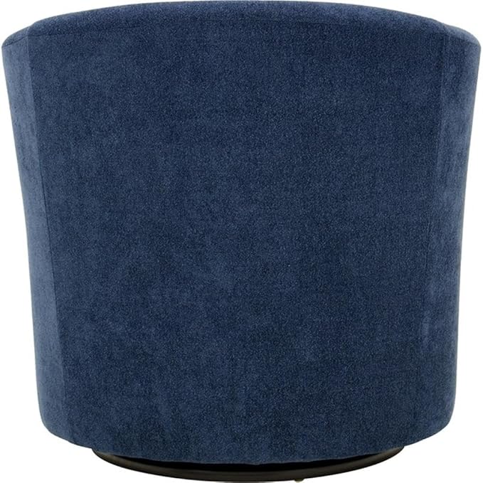 Pemberly Row 19" H Traditional Fabric Swivel Club Chair in Indigo