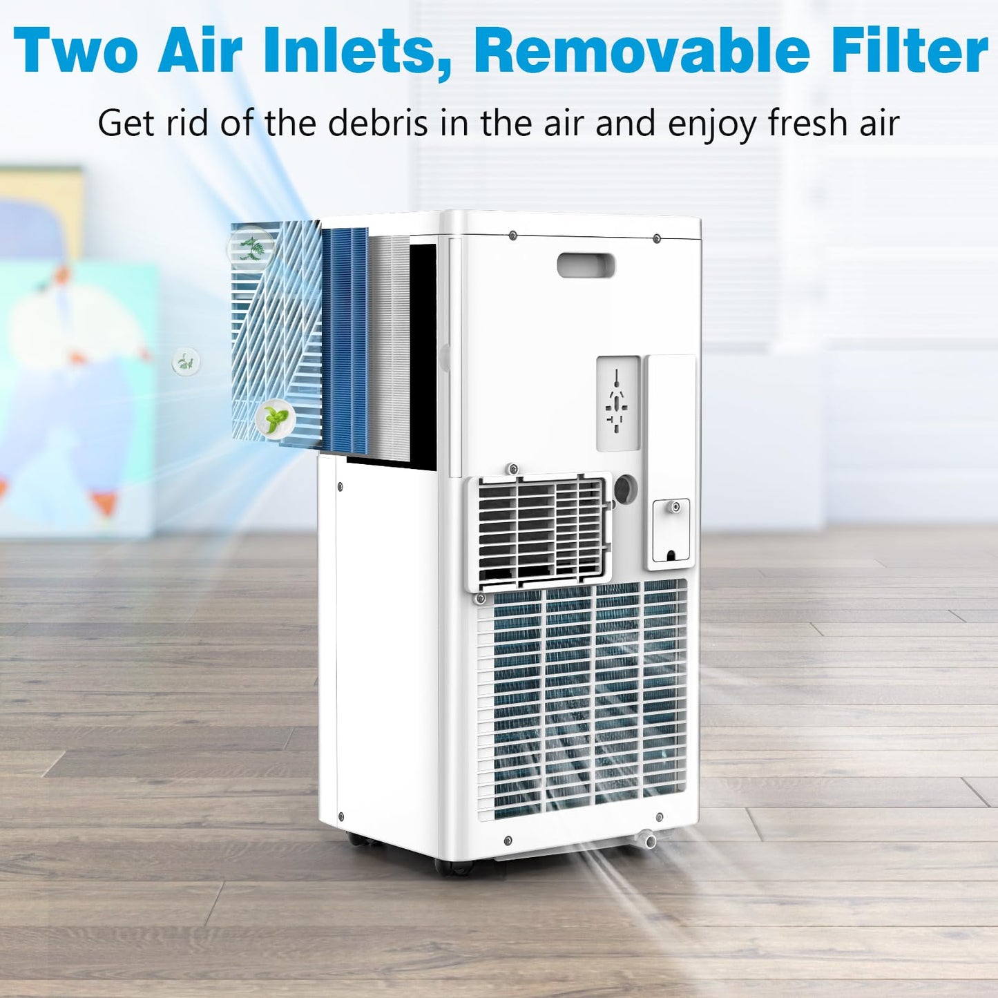 Antarctic Star Portable Air Conditioners 8,000 BTU, Small Portable AC with Cooling, Fan, Dehumidifier Function, 24H Timer, Cooling up to 350 Sq.Ft. Window Kit Panel, 62ºF and 86ºF Temperature Range