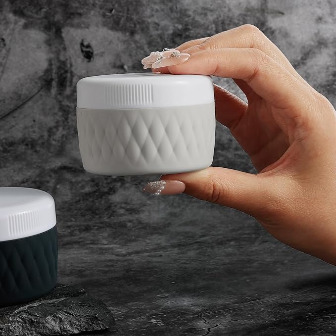 Travel Containers for Toiletries, Silicone Cream Jars BPA-Free, TSA Approved 2oz Travel Size Containers, Leak-proof Silicone Jars with Lid for Cosmetic Face Hand Body Cream (4 Pack)