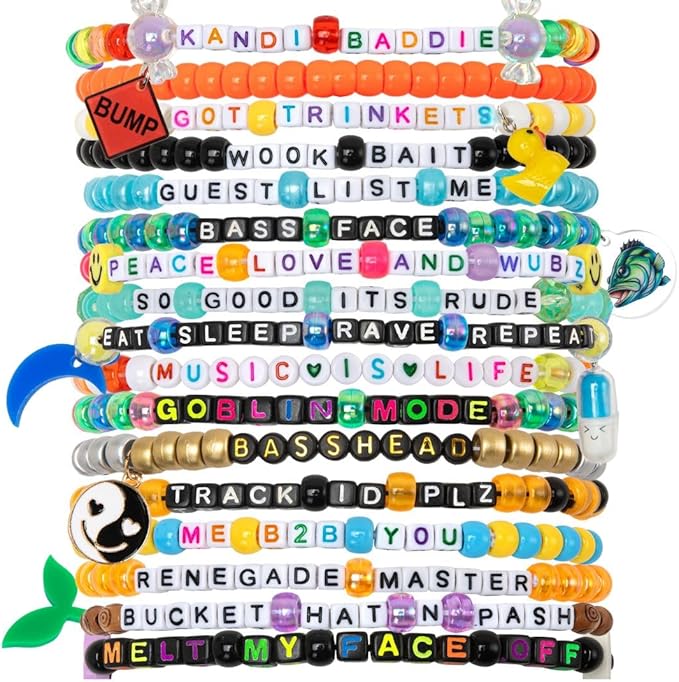 KANDI BAR 'EDM Life' Collection (13 Rave Bracelets)