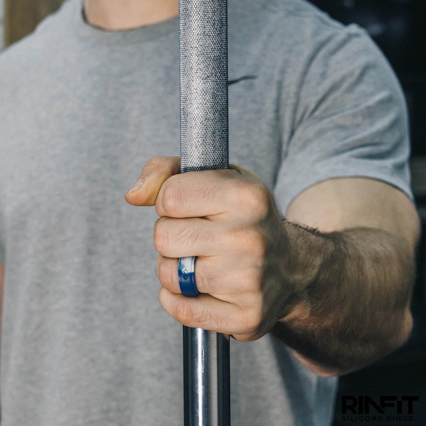 Rinfit Silicone Rings for Men and Women - Mens and womens Silicone Wedding Bands - Infinity Ring with 2 Layers - Rubber Wedding