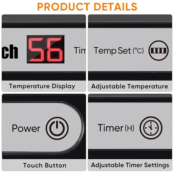 ROMECH 23L Hot Towel Warmer Cabinet, Professional Towel Heater with LED Temperature Display Setting, Extra Large Capacity Towel Warmers for Spa Massage Salon Home (Black, 23L)