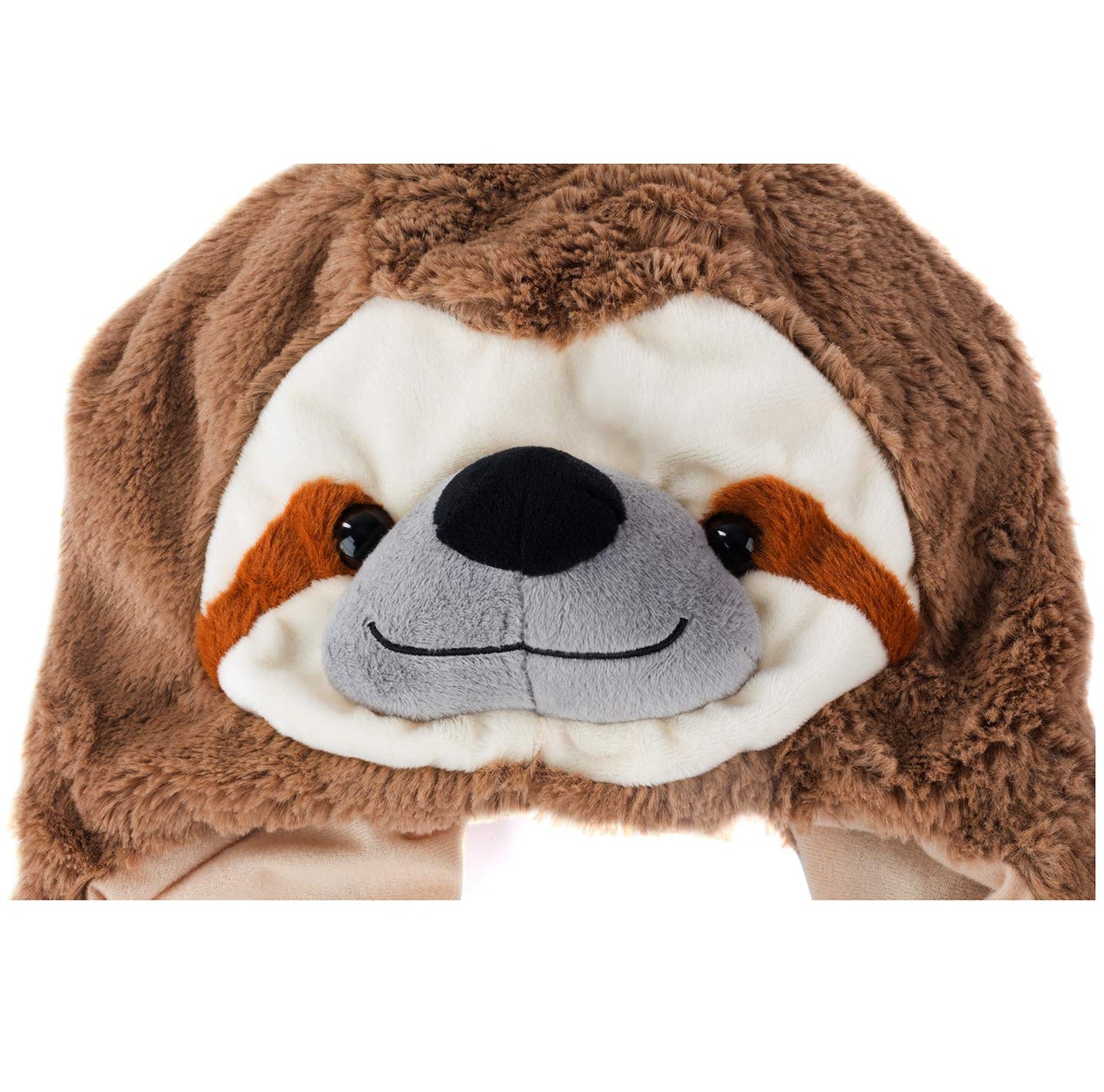 Tigerdoe Plush Sloth Hood Hat - Animal Hat, Sloth Accessory and Gift, Brown