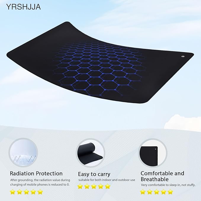 Grounding Mat,Grounding Wrist Strap,Reconnect to The Earth Improve Sleep Help with Anxiety,Grounding Mat at Home, Work, Yoga Mat