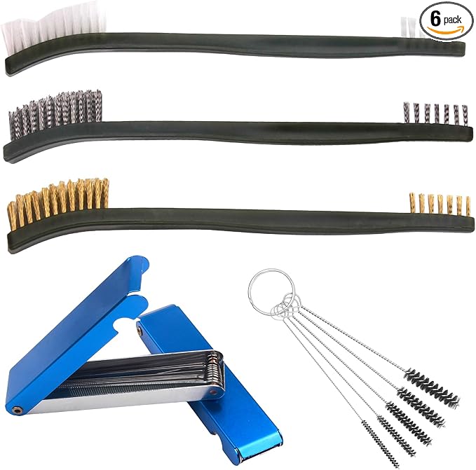 Carburetor Cleaning Kit, Torch Tip Cleaner Brush Set, Throttle Body Dirt Remove Cleaner for Chainsaw Gas Orifices Welding Motorcycle ATV Carburetor Jet Stove Nozzles Shower Heads