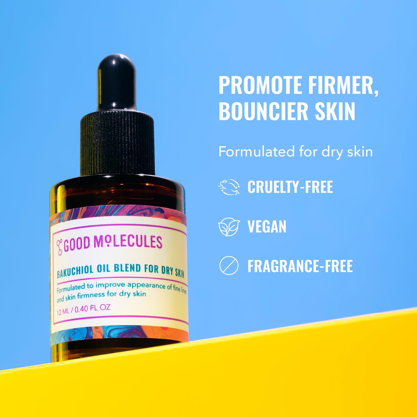 Good Molecules Bakuchiol Oil For Dry Sky - Ultra Hydrating Natural Blend with Bakuchiol and Rosehip Oil, Promotes Collagen Produ