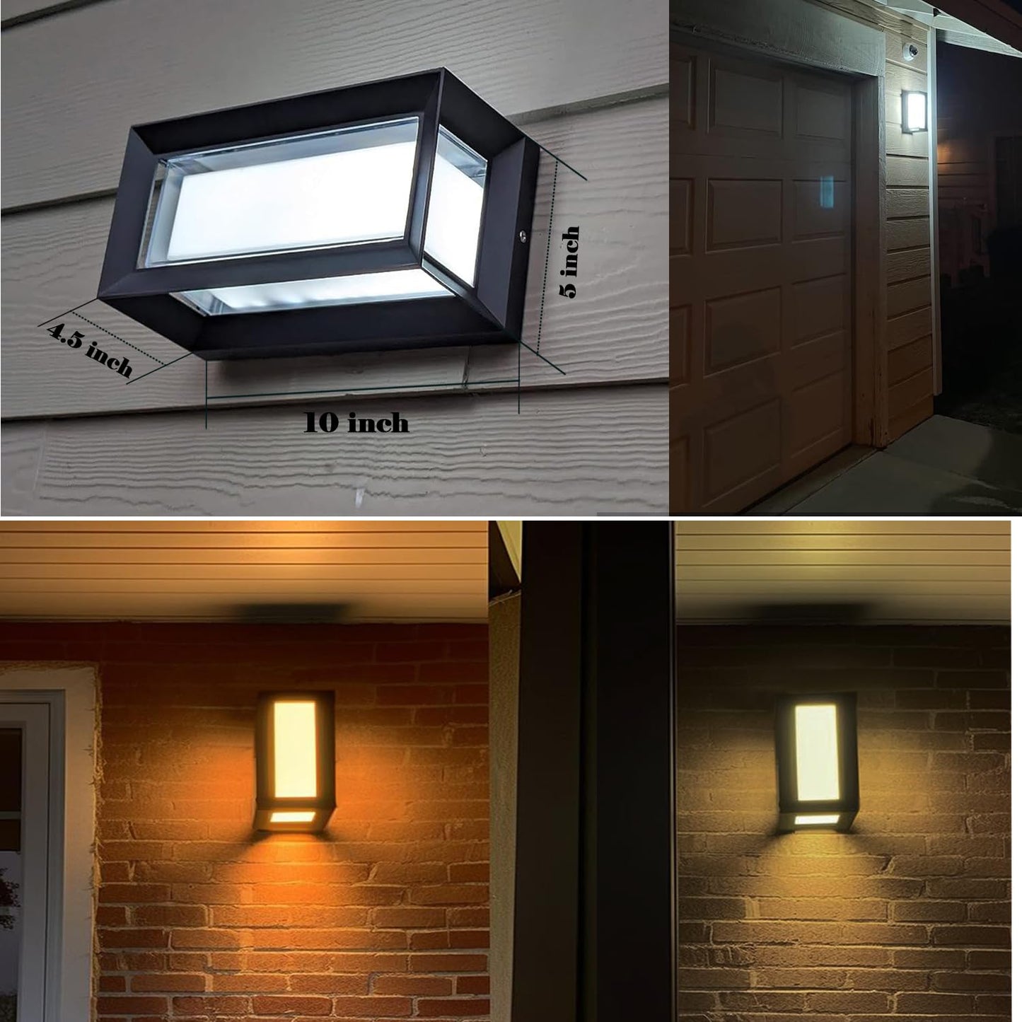 rosykite Modern Outdoor Wall Lights 2Pack, LED Rectangle 18W Bright Warm to Cool Tunable White Exterior Lighting Fixtures, Waterproof Outdoor Lights for House,Porch,Garage (Rectangle-CCT)