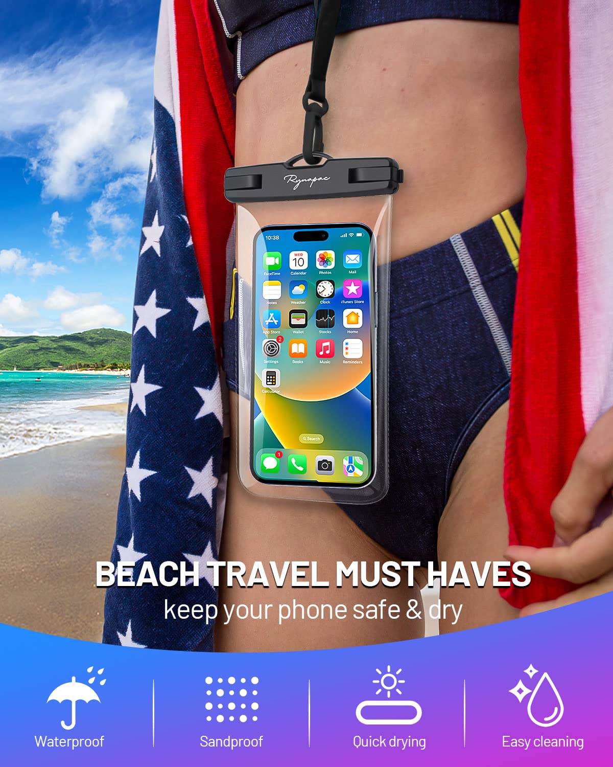 Waterproof Phone Pouch Bag - 7.5In Water Proof Cell Phone Case For Beach Travel Must Haves, Waterproof Phone Holder With Lanyard