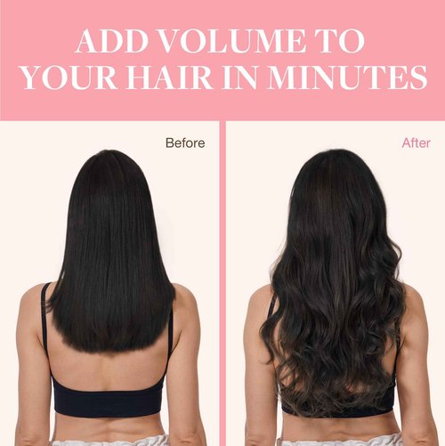 GOO GOO Clip in Hair Extensions Real Human Hair, Remy Human Hair Extensions Clip ins for Women, Natural Human Hair, 20inch 120g 7Pcs, 1B Natural black