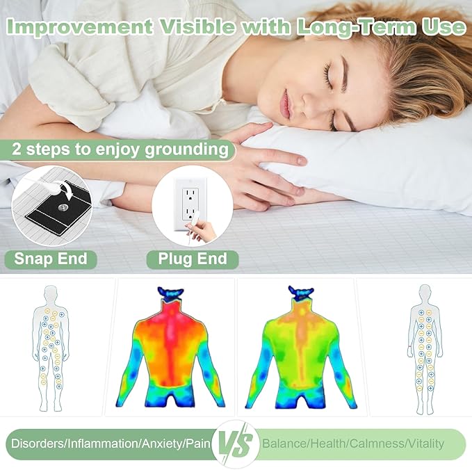 CHALTOUL Grounding Sheets California King Premium Cotton for Healthy Sleep Therapy, Deep Pocket Grounding Fitted Sheets Includes Grounding Cord (Beige, California King -72"x84"x14")