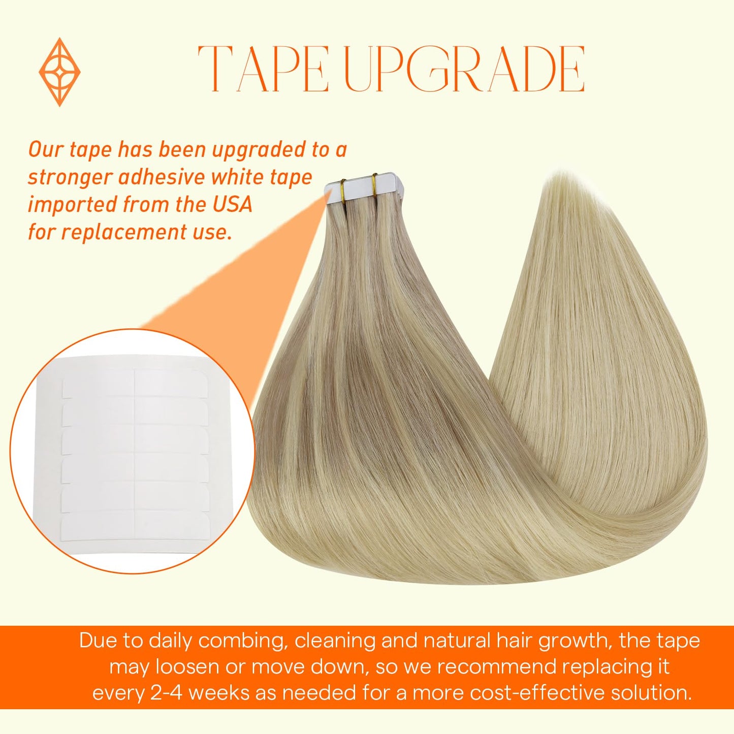 Full Shine Balayage Tape in Extensions Real Human Hair 16Inch Seamless Tape in Hair Extensions 18 Ash Blonde Fading to 22 Light