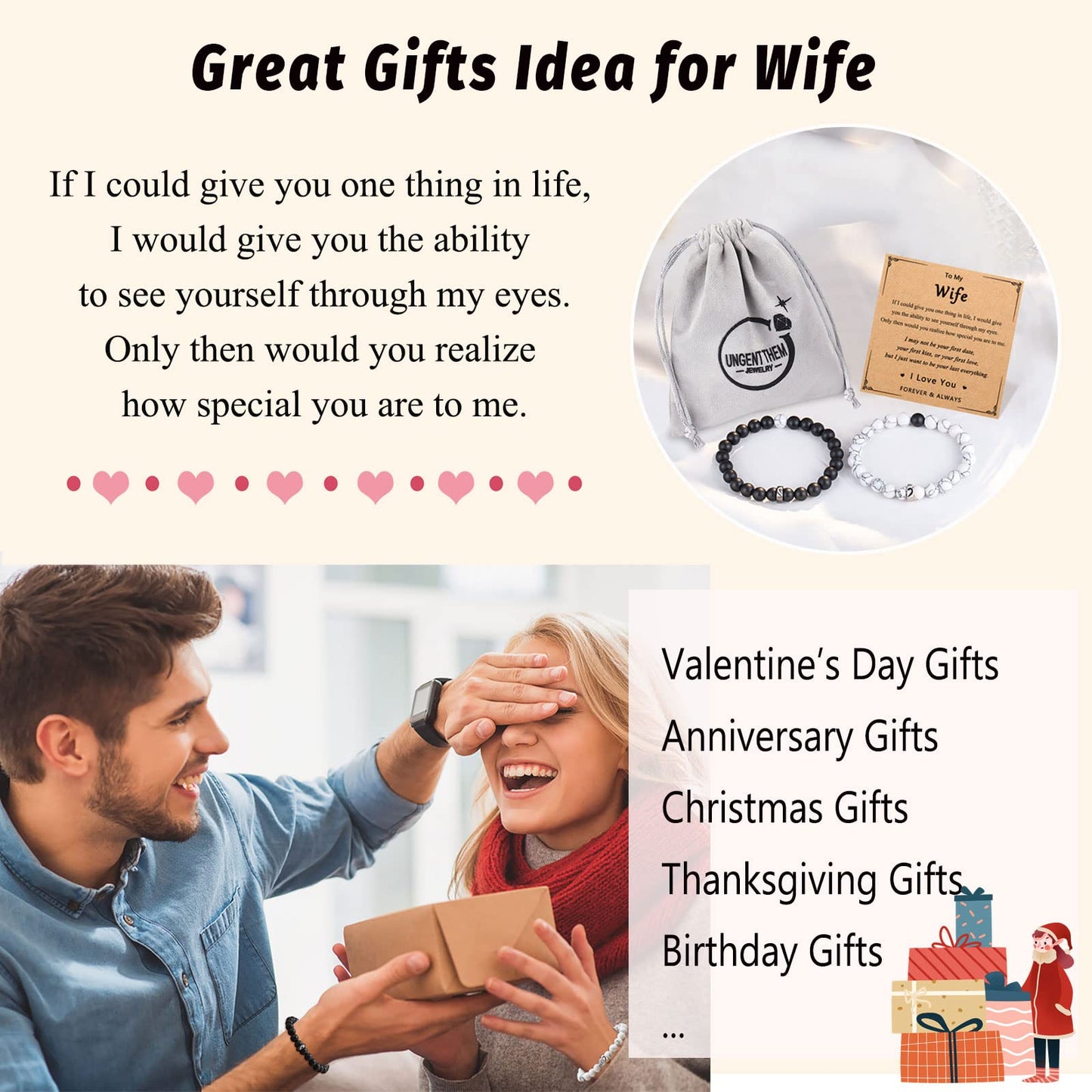UNGENT THEM Mothers Day Gifts for Wife from Husband Valentines Christmas Birthday Presents Wedding Anniversary Romantic I Love You Gifts Her Women