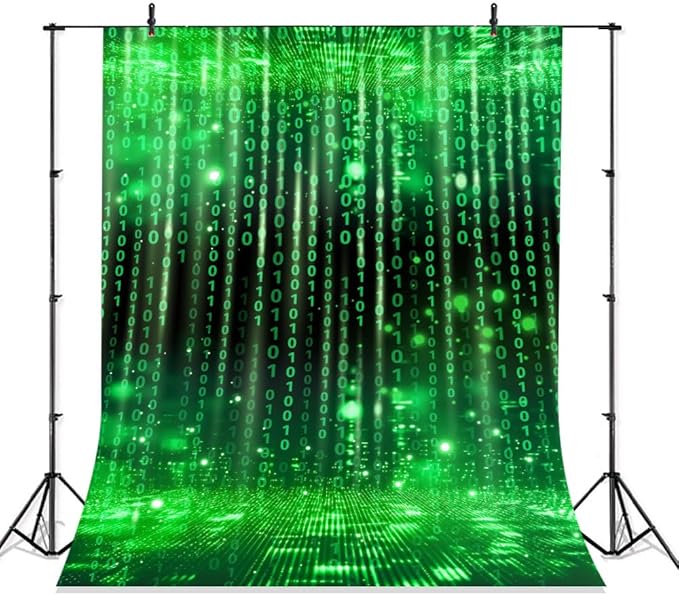 TOAOFY 5x7ft Matrix Background Binary Numbers Decorations Back to The Future Photo Backdrop for Photoshoot Matrix Party De...