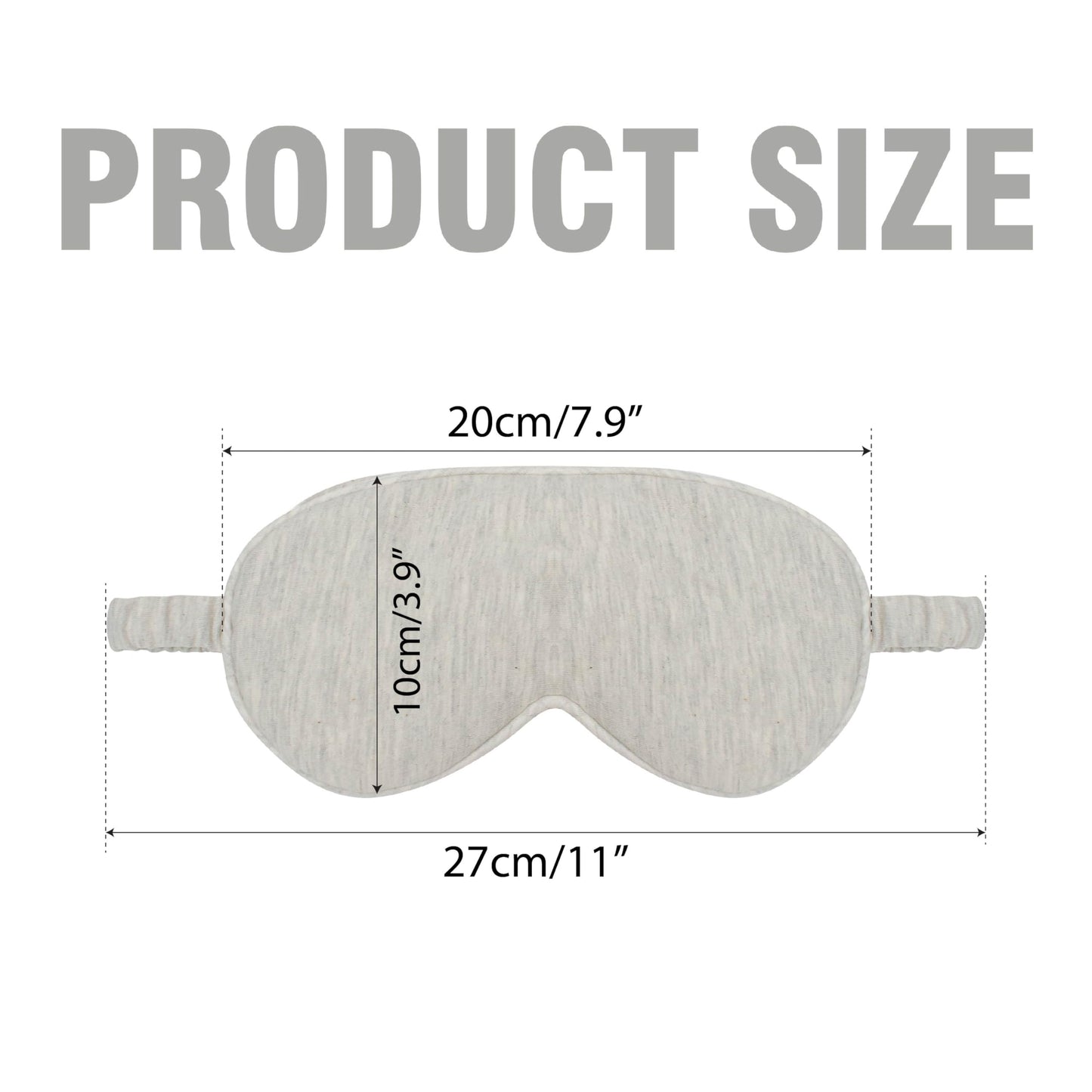 Cotton Sleep Mask for Women Men, Sleeping Eye Masks, Comfortable Soft Adjustable Elastic Eyes Covers for Nighttime Traveling Gift, Lightweight Breathable Core Blackout Cover with Strap, Pure Beige