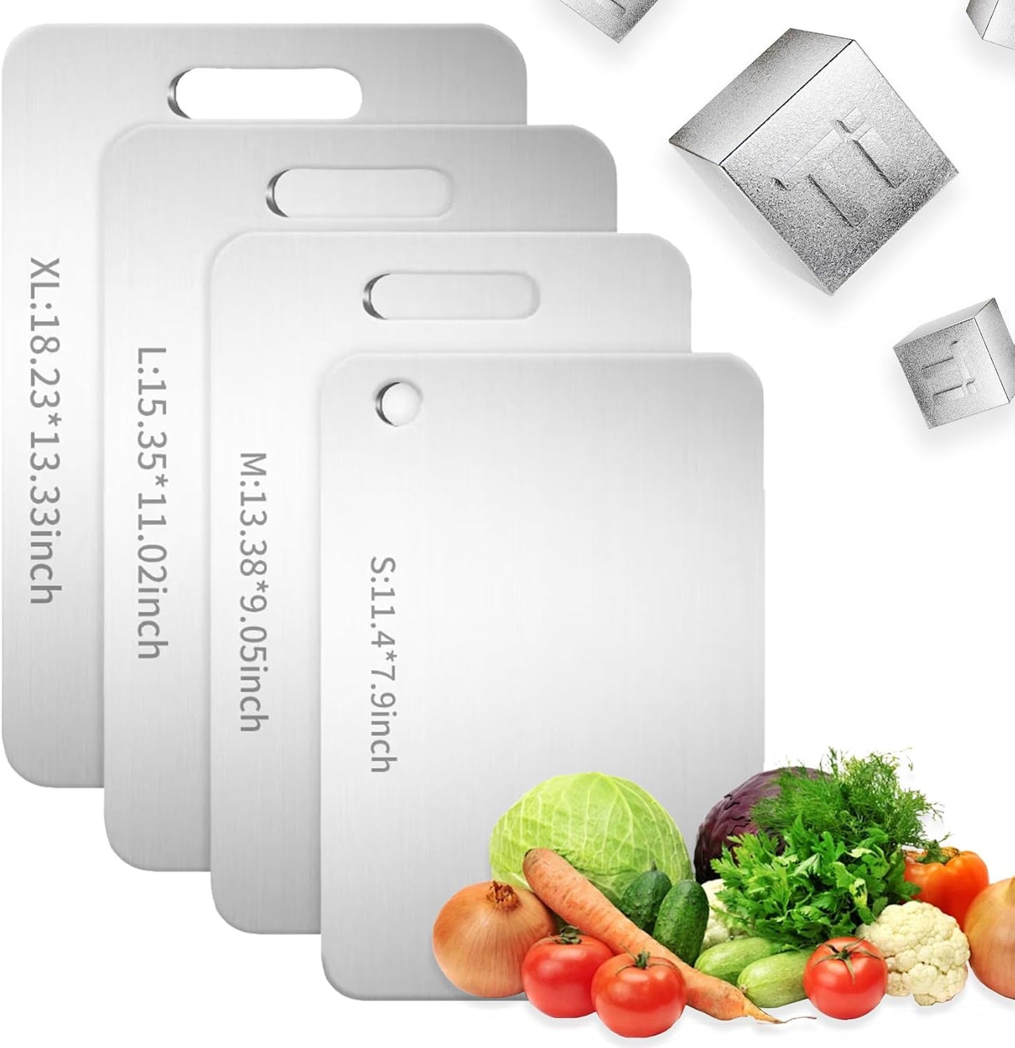 Katuchef Titanium Cutting Board - New Upgrade 100% Pure Titanium Cutting Boards for Kitchen Double Sided Non Toxic Cutting Board,Hygiene Durable Dishwasher Safe Chopping Board(1PC-XL:18.11IN*11.81IN)
