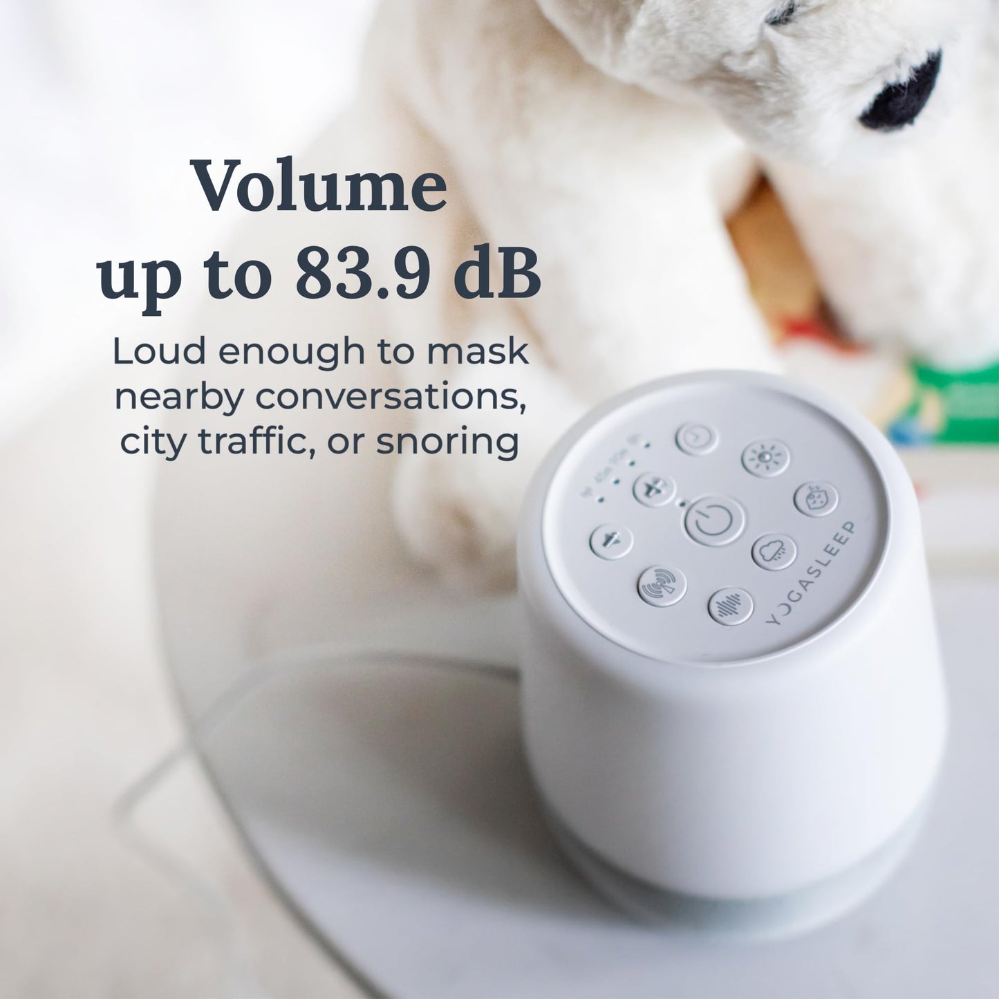 Yogasleep Duet White Noise Sound Machine & Night Light, 30 Natural Sounds,Bluetooth-Wireless Speaker for Travel,Office Privacy,Concentration,Sleep Aid for Adults & Baby, Registry & Nursery Gift,White