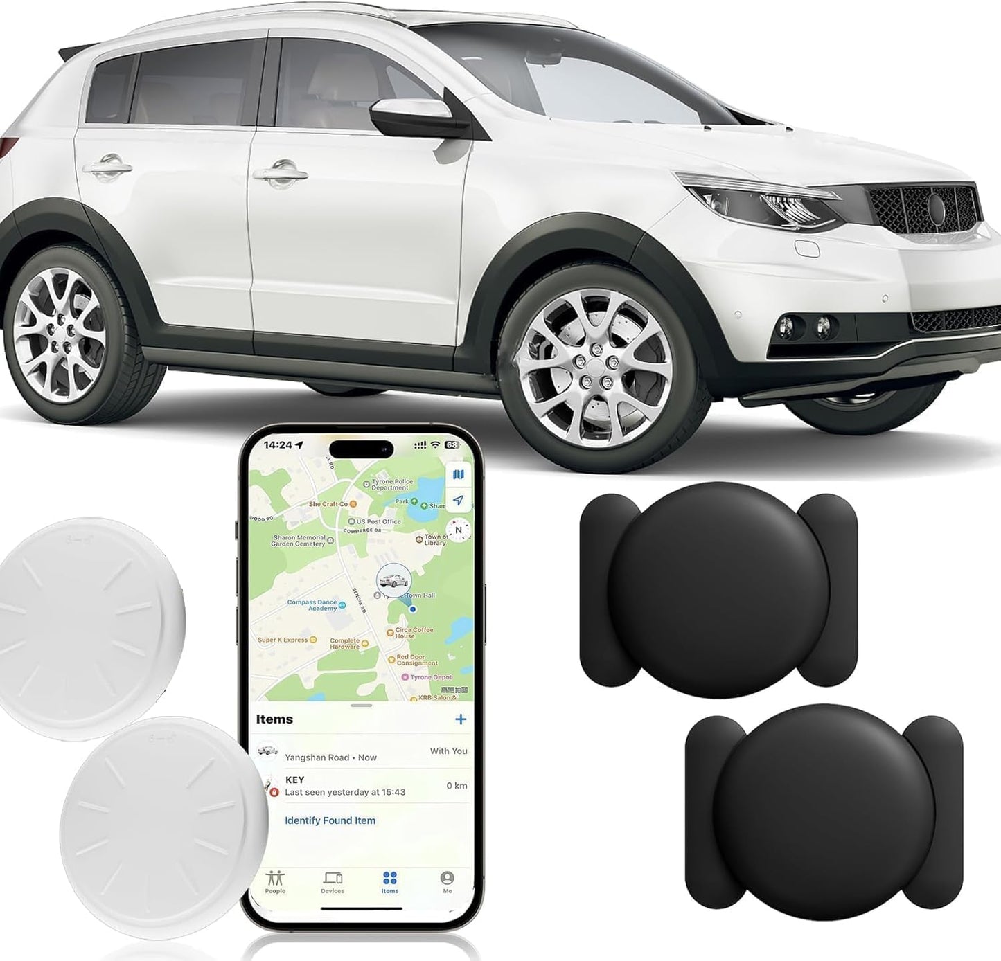 Tracker Device For Vehicles,No Subscription Gps Car Tracker Work With Apple Find My(Ios Only),Mini Hidden Car Tracker With Magne