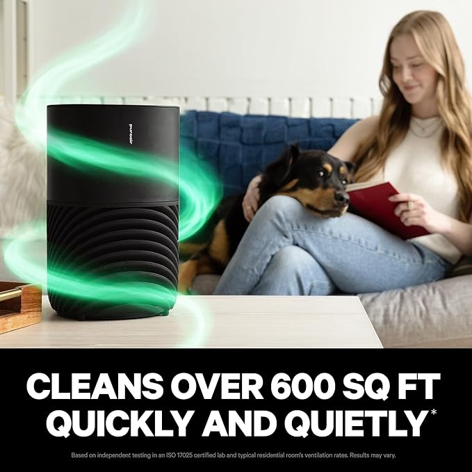 PuroAir 130i HEPA Air Purifiers for Home Pets - Covers Up To 600 Sq Ft - Filters Up To 99.9% of Pollutants, Smoke, Pollen, Dust - Quiet HEPA Air Filter - Air Purifiers for Bedroom