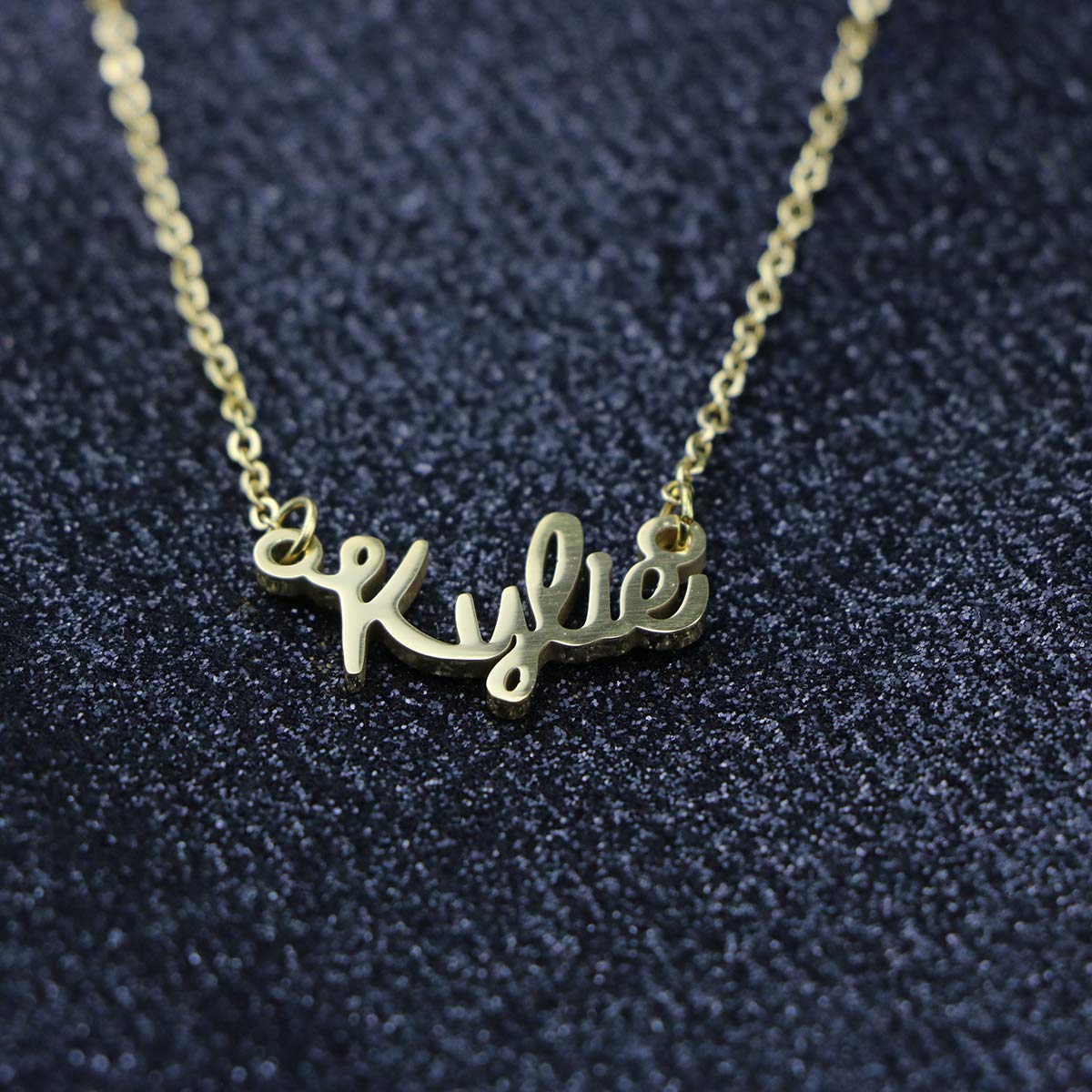 Awegift Name Necklace Big Initial Gold Plated Best Friend Jewelry Women Gift for Her Kylie
