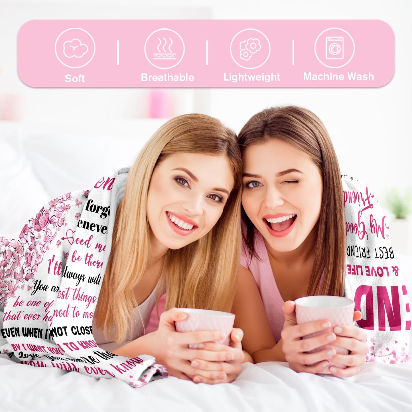 YPURTSD Best Friend Bestie Gifts for Women - Best Friend Birthday Gifts - Friendship Presents for Women - Long Distance BFF Presents - BFF Christmas Mothers Day Valentines Day Blanket 50"X60"
