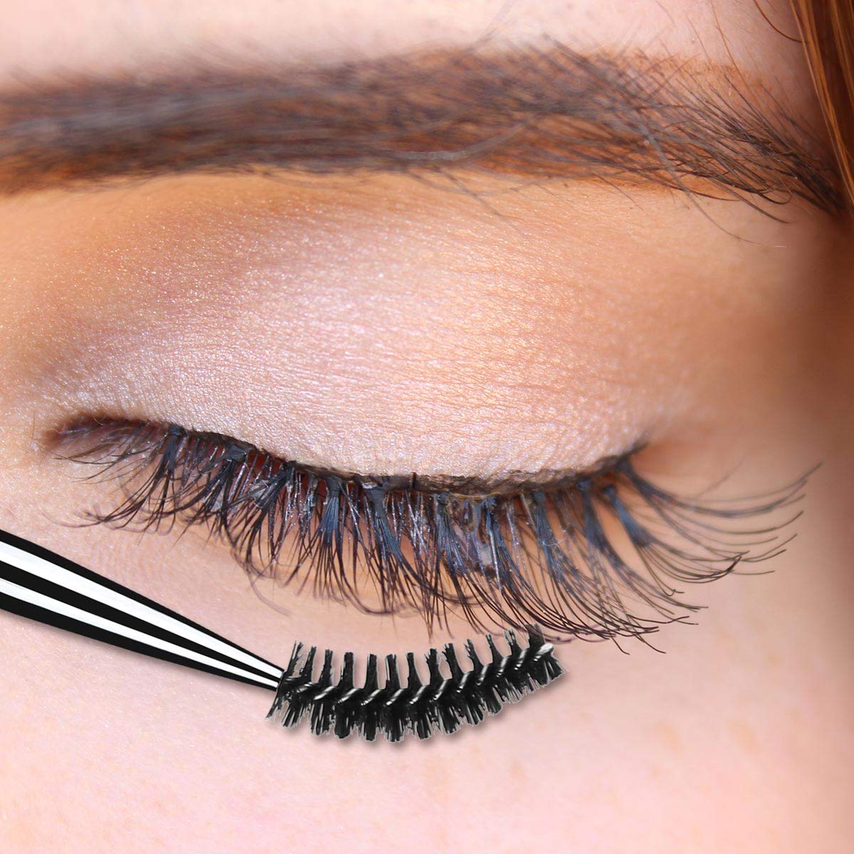 Tbestmax Eye Brush Mascara Wands Eyelash Spoolie Brushes Eye Brow Brush Applicator with Cap for Travel, Crystal White Black Gold