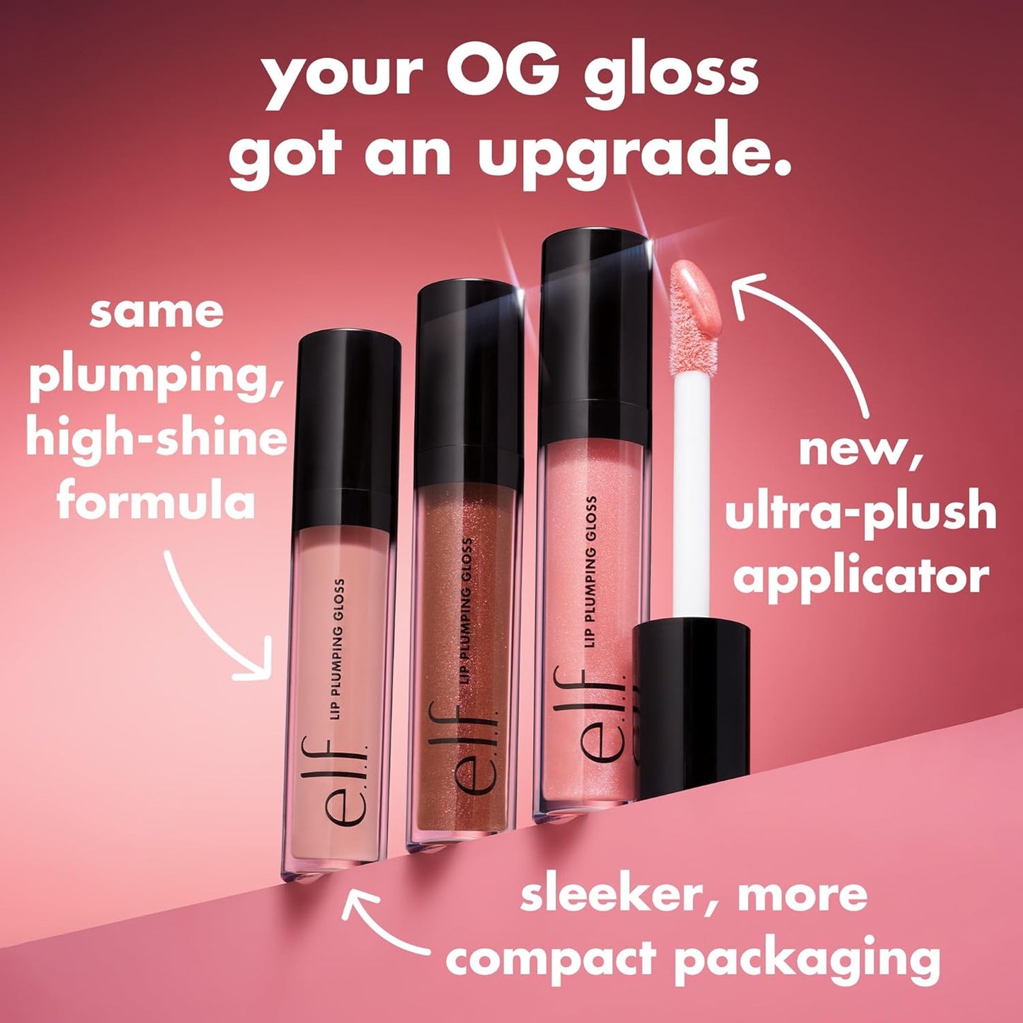 e.l.f. Lip Plumping Gloss, High-Shine Sheer Color, Hydrates & Creates Fuller Lips With Vitamin E, Vegan & Cruelty-Free, Mocha Twist, 0.1 Fl Oz