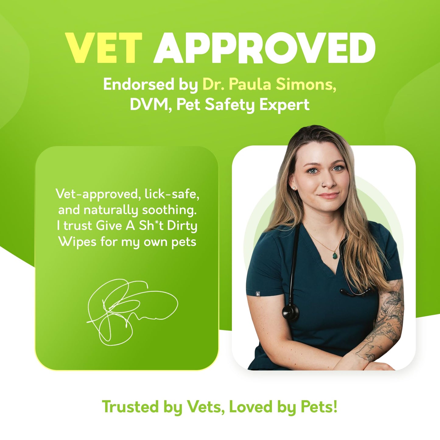 Lick-Safe Pet Wipes for Dogs & Cats - Vet-Approved & Hypoallergenic - Cleans Mud, Odors & Dander - Feline & Dog Wipes for Paws, Face & Butt - Earth-Friendly & Unscented Cat Cleaning - Pack of 100