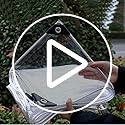 GQZGGXX 8' X 10' Outdoor Clear Tarp Curtain Waterproof Wind-Proof 0.35mm Transparent Vinyl Tarp for Patio Pergola Garden C...