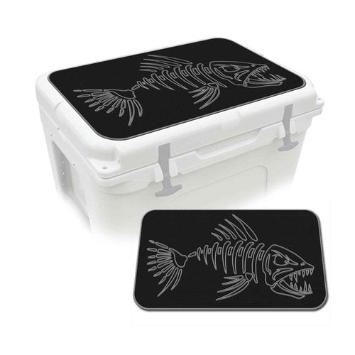 USATuff SeaDek EVA Mat Cooler Pad fits YETI 35 Tundra | Peel & Stick Application | Non Slip Comfort Accessories - Bonefish Skeleton (Black-StormGray)