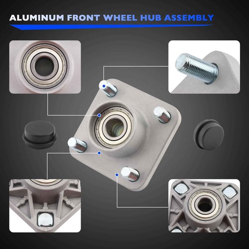 Misakomo Deluxe Golf Cart Front End Repair Kit - Compatible with 2004 Up Club Car Precedent Gas Electric - Replace 102357701 Front Wheel Hub King Pin Bearing Bushings Full Sets