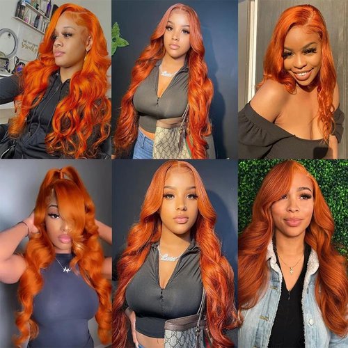 Habiliana Bundles Human Hair 20 22 24 Inch Straight Orange Ginger Bundles 11A Unprocessed Brazilian Virgin Quick Weave Hair Extensions for Black Women