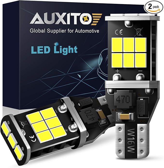 AUXITO 912 921 LED Bulb for Backup Light Reverse Lights High Power 2835 15-SMD Chipsets Error Free T15 906 922 W16W Bulbs,...