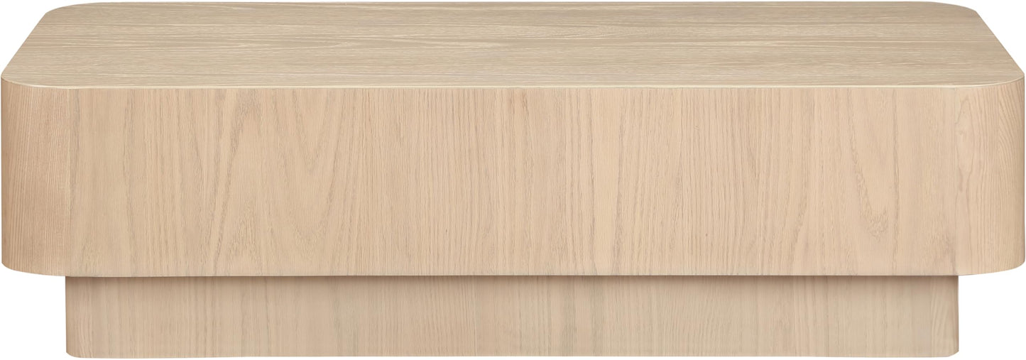 Meridian Furniture 99039Natural-C Oakmont Collection Art Deco Coffee Table with Rich Natural Finish, Oak Veneer, 52" W x 26" D x 15" H, Natural
