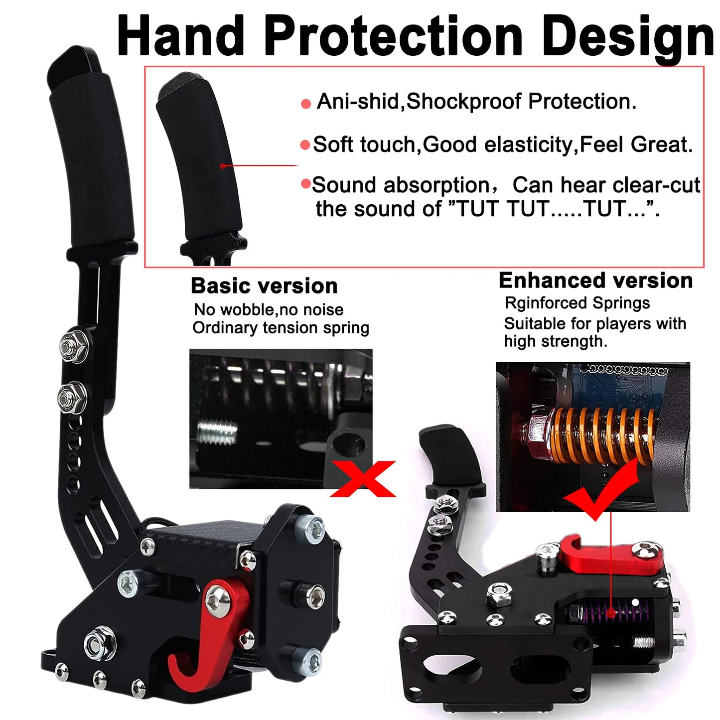 Obokidly Upgrade USB Handbrake Support G920 Compatible With XBOX ONE/XBOX ONE S For Simracing Game Sim Rig With Clamp Also Suitable For PC (Black)