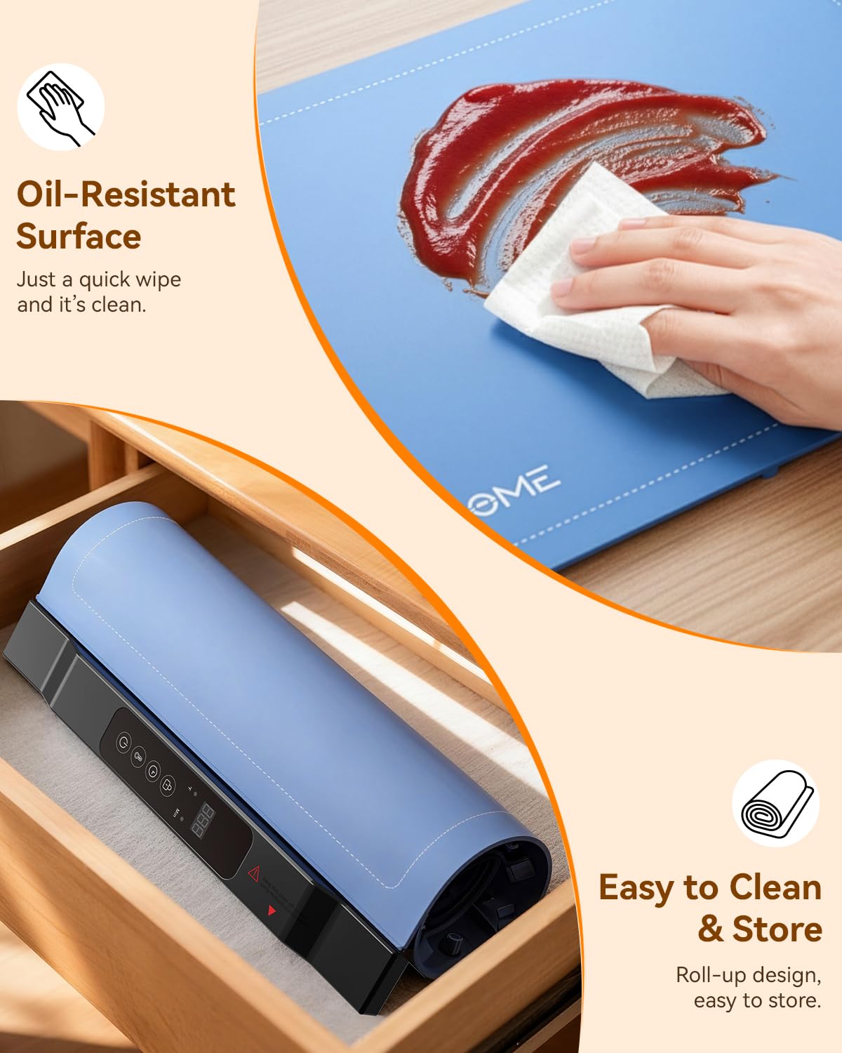 Warming Mat for Food, 2 Pack Electric Warming Trays for Parties Buffet, 7 Temperature Settings and 6 Hours Timer, Fast Heating, Portable Food Warmers for Gatherings, Family Countertop,Thanksgiving