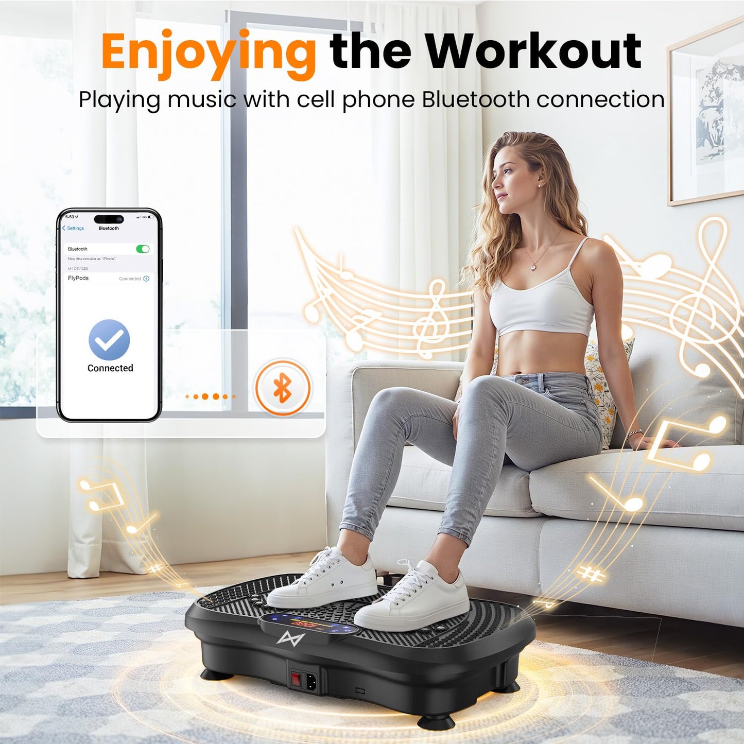 AXV Vibration Plate Fitness Platform Exercise Machine Vibrating Shaking Full Body Shaker Workout Vibrate Stand Shake Board Sport for Weight Loss Fat Burner for Gym Home Office
